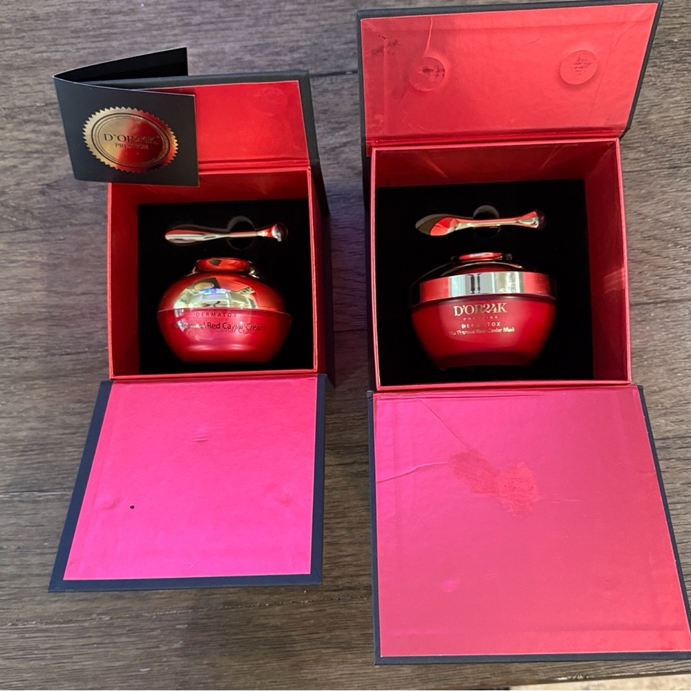 D'Or24K Prestige Dermatox - Skincare Bio Thermal Red Caviar Mask and Cream Set